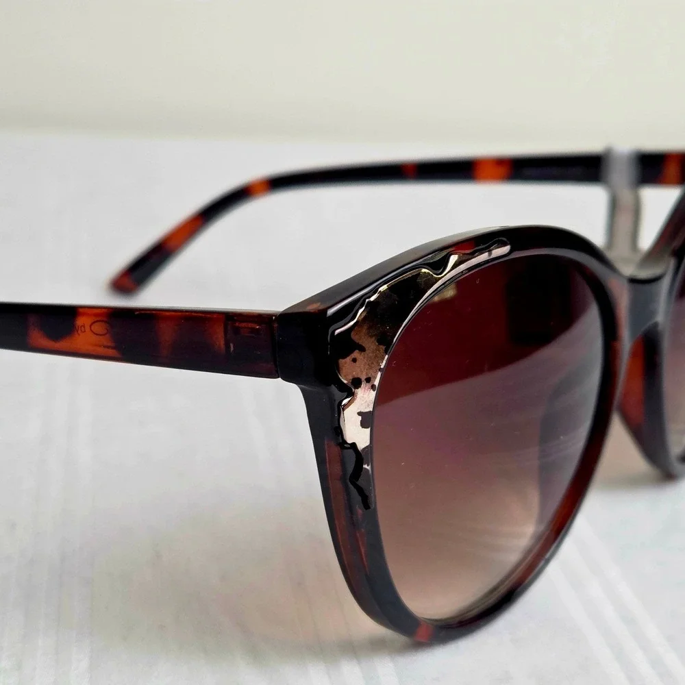 Oscar de la Renta Womens Tortoise Shell Oversized Sunglasses UV Protection Brown